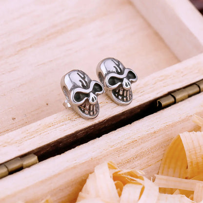 Punk Vintage Smile Skull Stud Viking Earrings