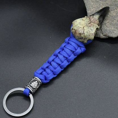 Odin Raven Skeleton Keychain Vikings Rope Norse