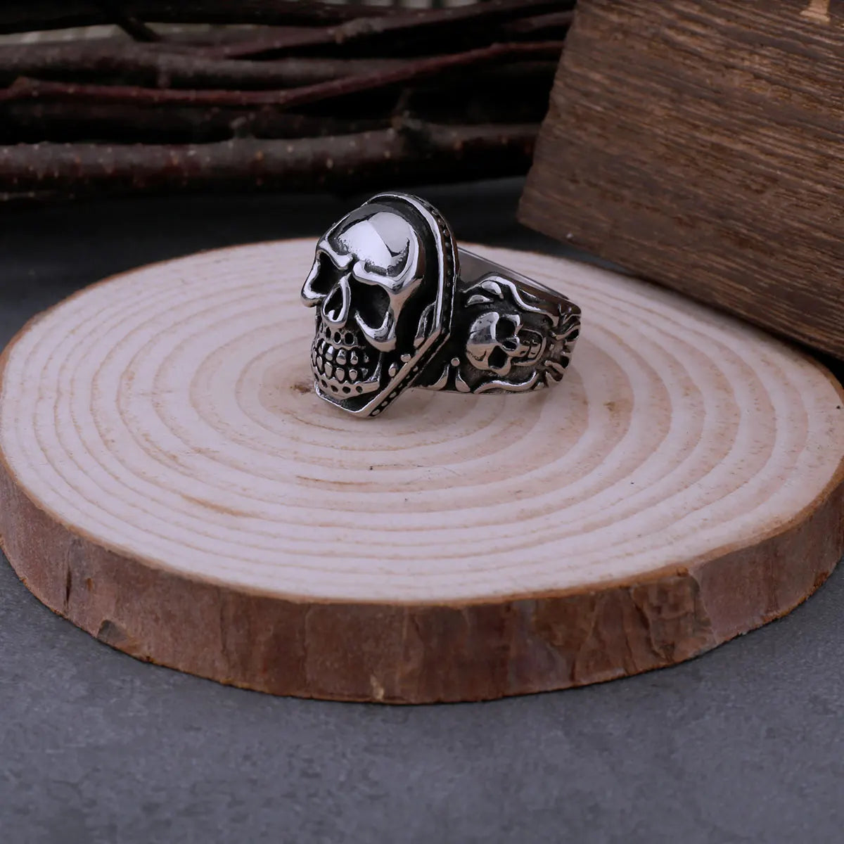 Trend Neo-Gothic Skull Biker Viking Ring