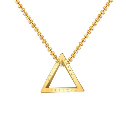 Vnox Viking Mobius Triangle Pendant Necklace