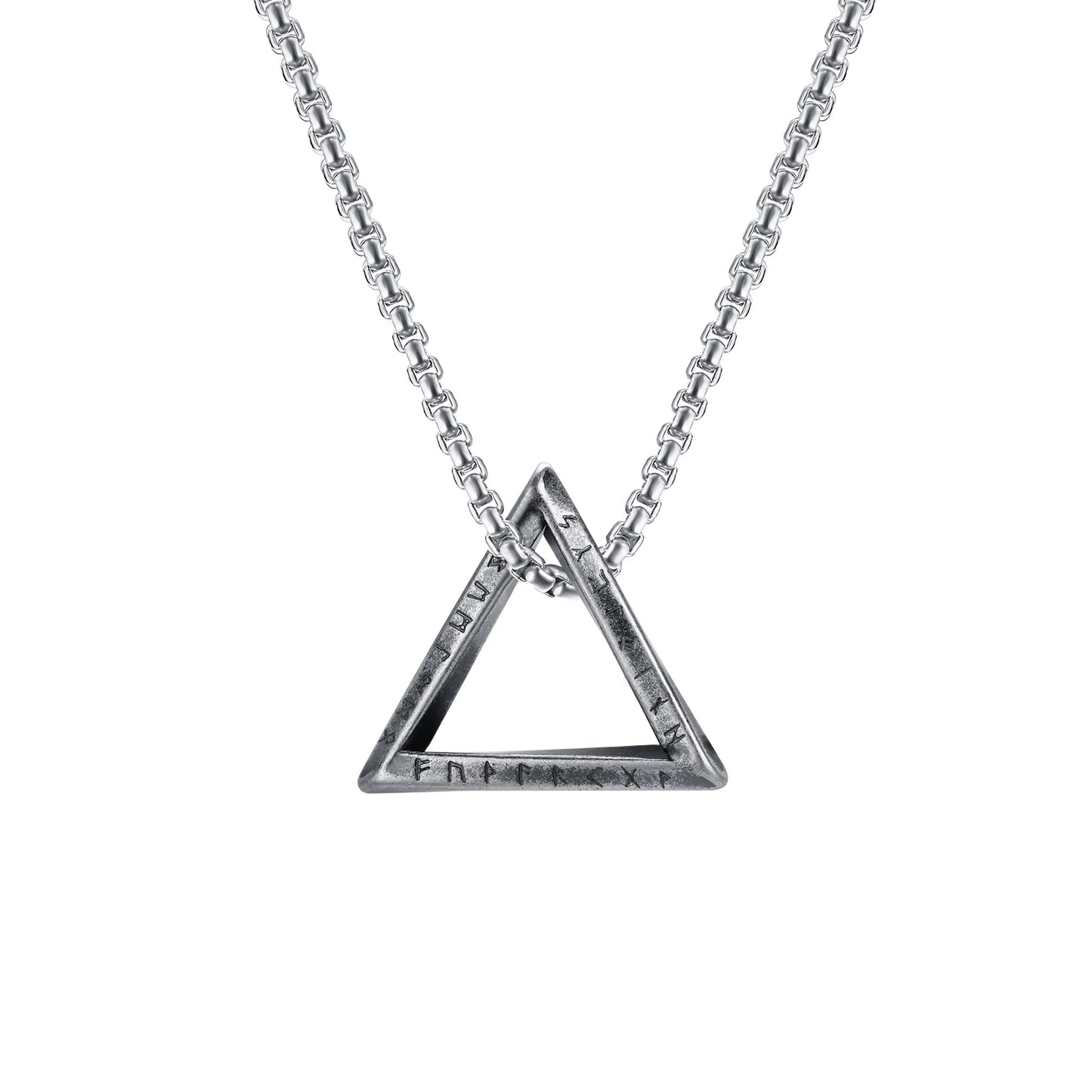 Vnox Viking Mobius Triangle Pendant Necklace