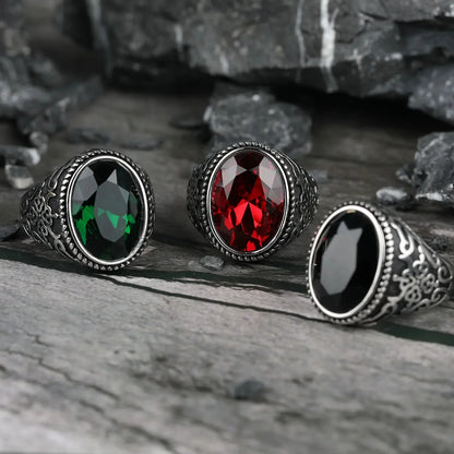 Crystal Stones Viking Rings