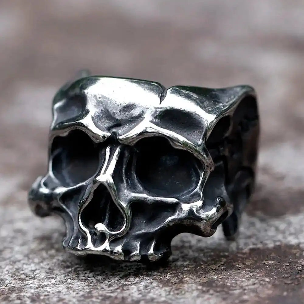 Vintage High Quality Skeleton Skull Finger Viking Ring