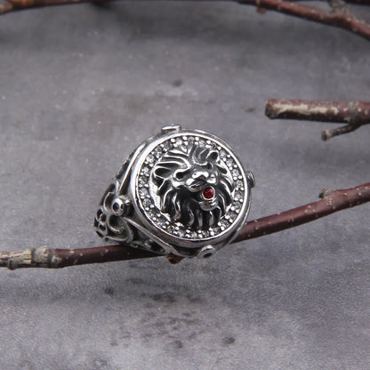 Punk Gold Color Lion Viking Ring