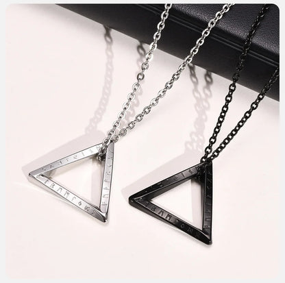 Vnox Viking Mobius Triangle Pendant Necklace