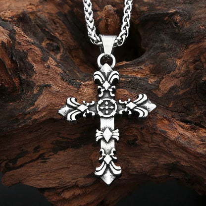 Stainless Steel Cross Pendant Necklaces Cross Flower Necklace