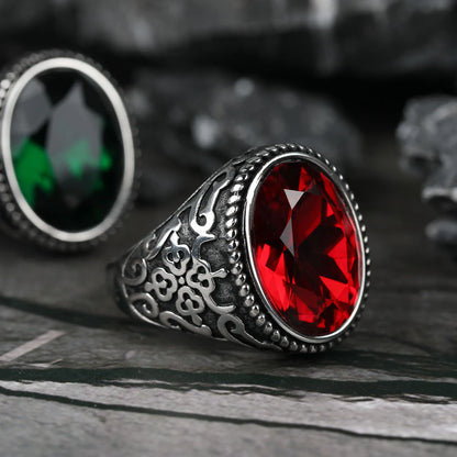 Crystal Stones Viking Rings