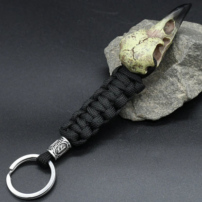 Odin Raven Skeleton Keychain Vikings Rope Norse