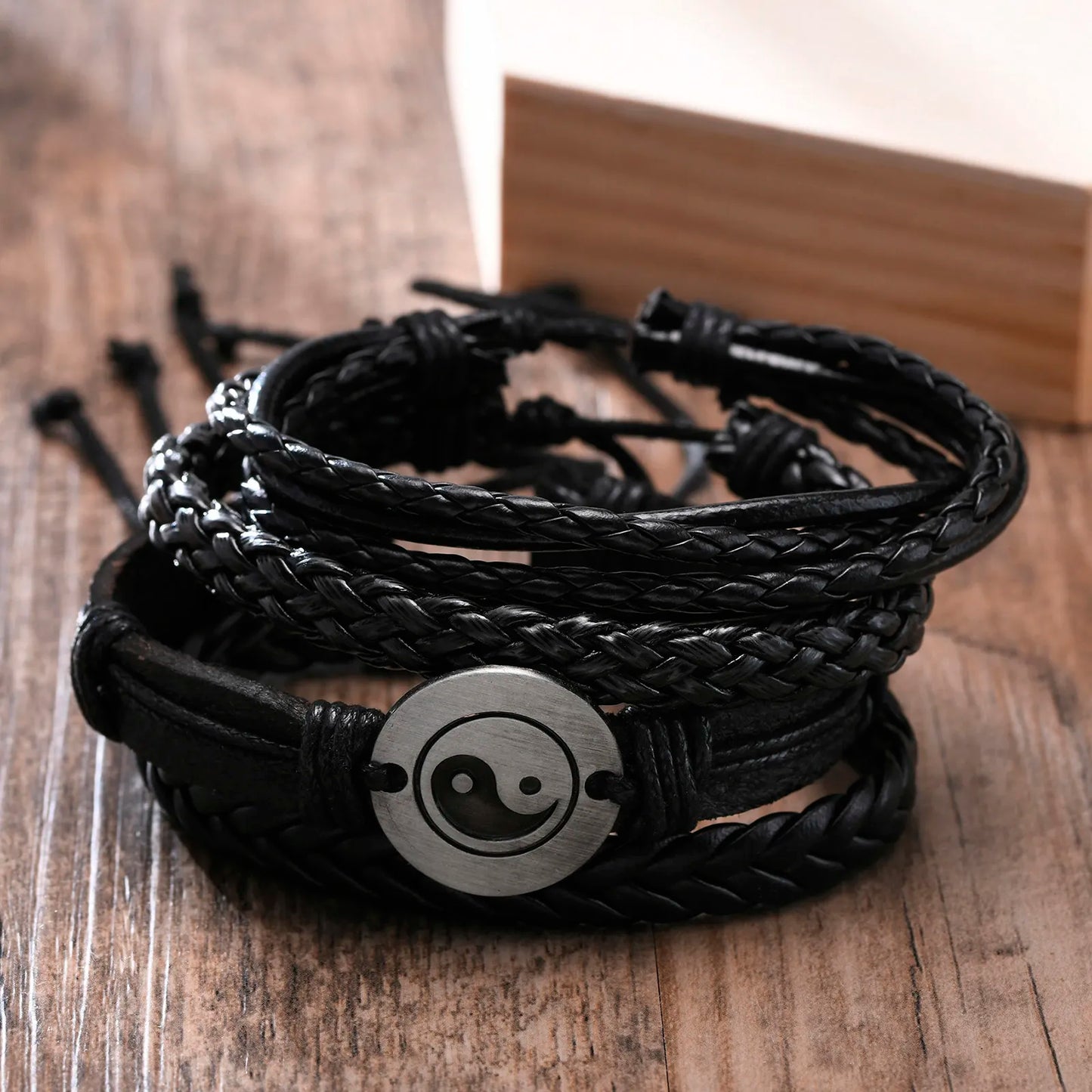 4 in 1 Braided Leather Viking Bracelet