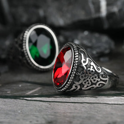 Crystal Stones Viking Rings