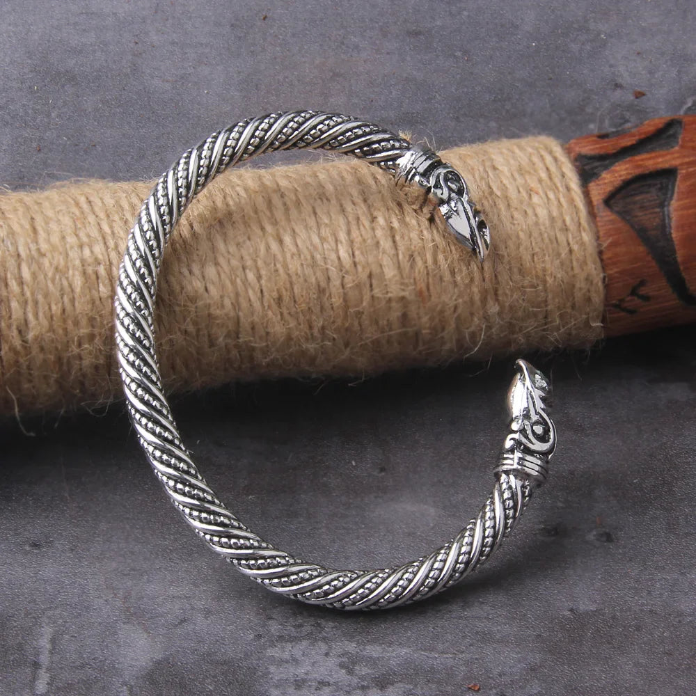 Norse Raven Adjustable Viking Bracelet