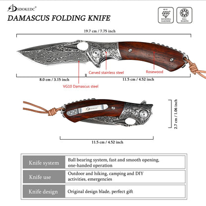 Damascus Pocket Knife