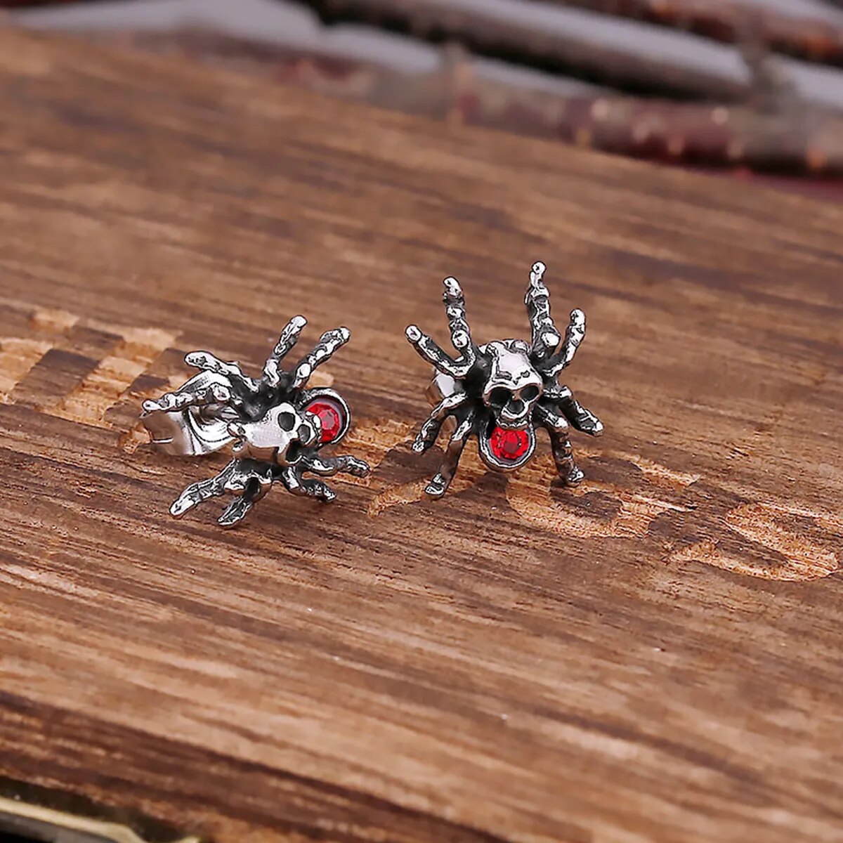 Gothic Spider Diamond Viking Earrings