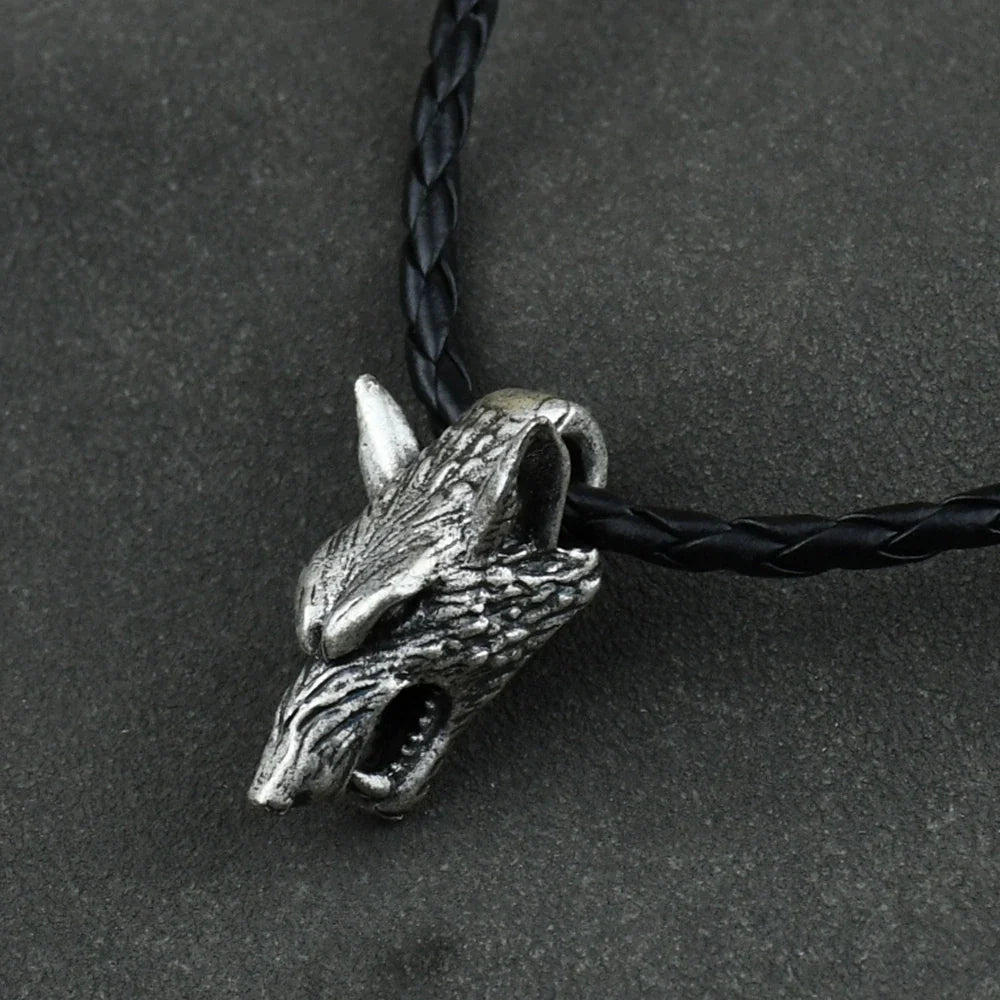 Viking Wolf Head Necklace Norse