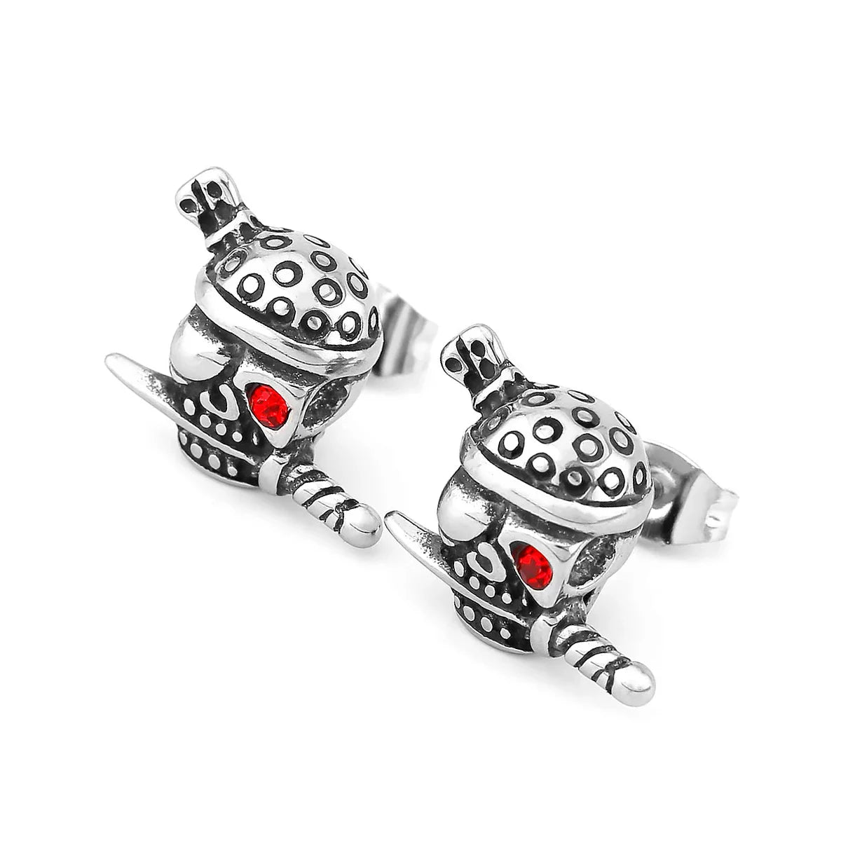 Hip Hop Dagger Skull Stud Viking Earrings