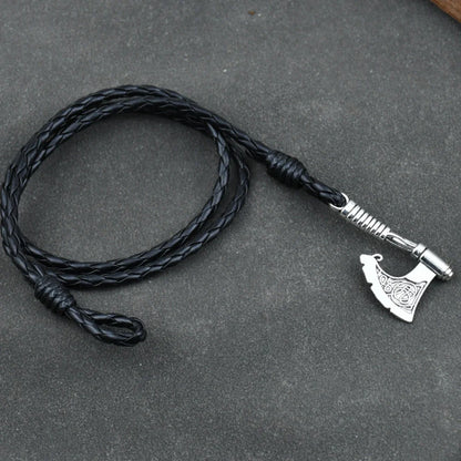 Viking Bracelet Hatchet Braided Leather Jewelry