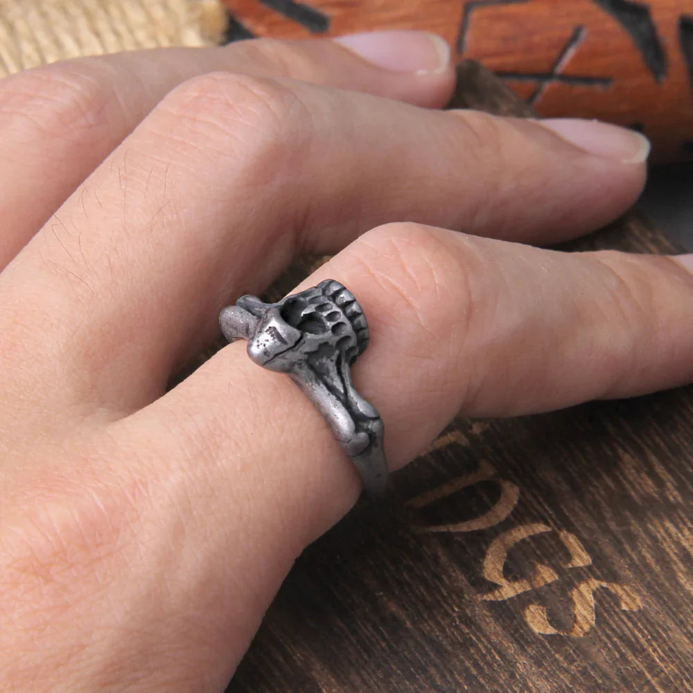 Calvarium Skull Ring Gothic Biker Viking Ring