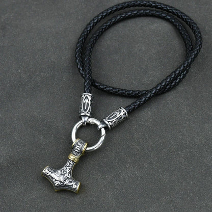 Norse Vikings Thor's Hammer Mjolnir Necklace Stainless Steel