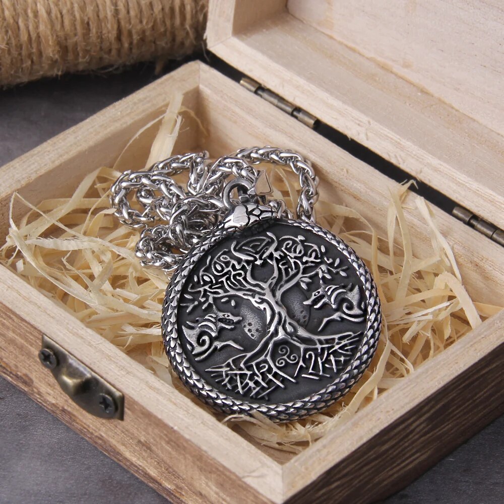 Ouroboros Life Tree Viking Necklace