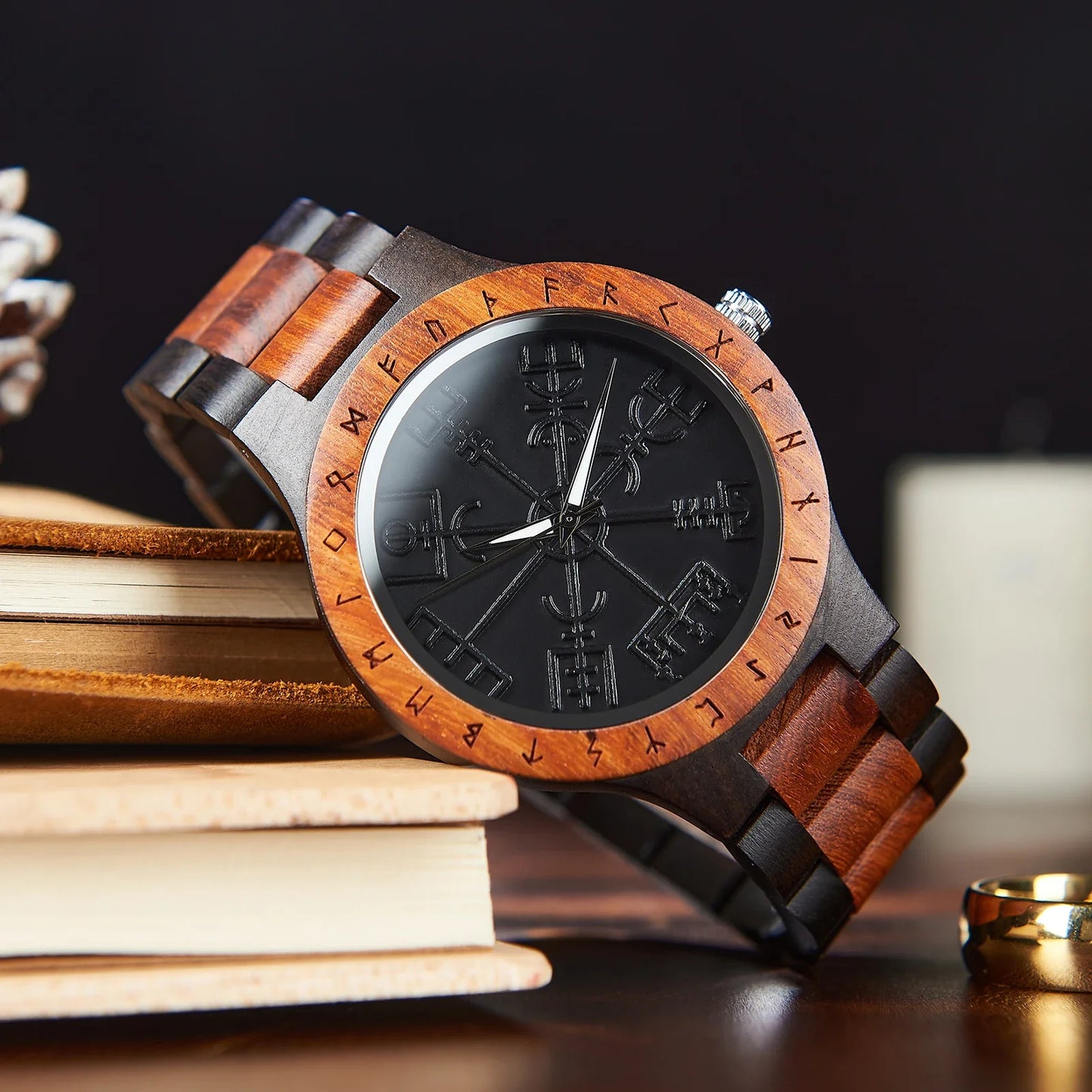 Viking Men's Watch Wooden Wristwatch