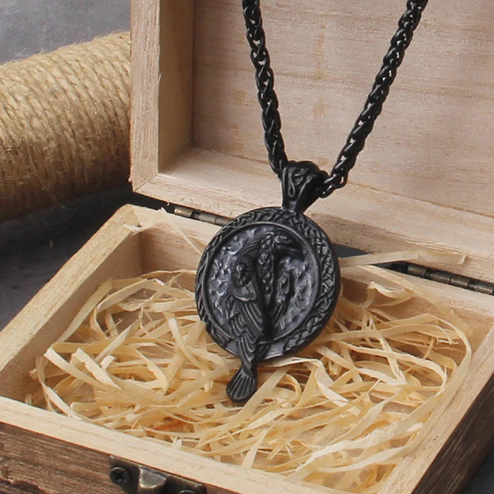 Simple Compact and Exquisite Crow Raven Eagle Viking Necklace