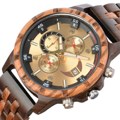 Wooden Luxury Sports Fashion Quartz Wooden Viking Watch