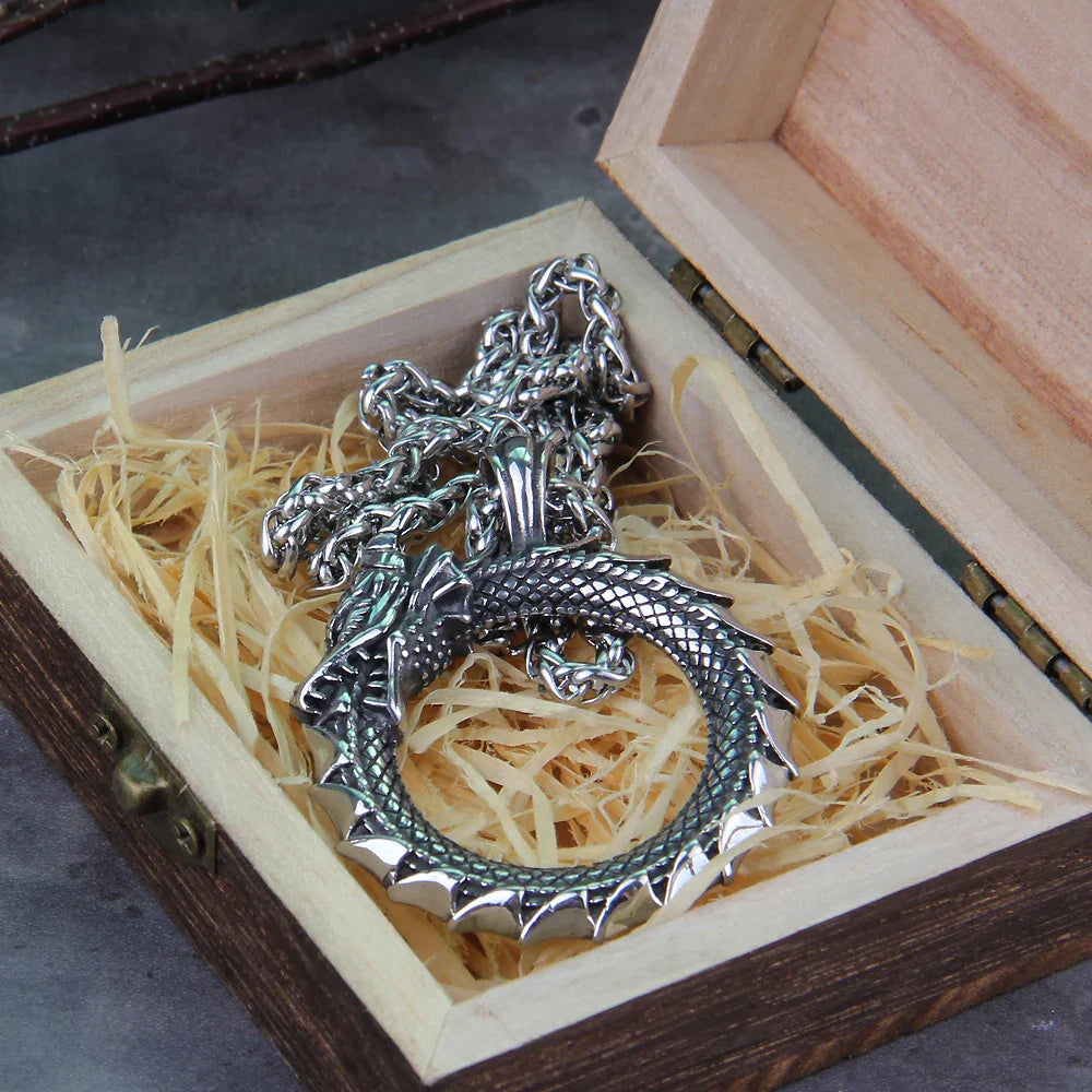 Rotating Dragon Viking Necklace