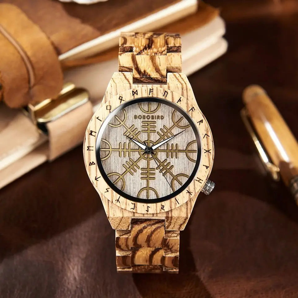 Viking Men's Watch Wooden Wristwatch