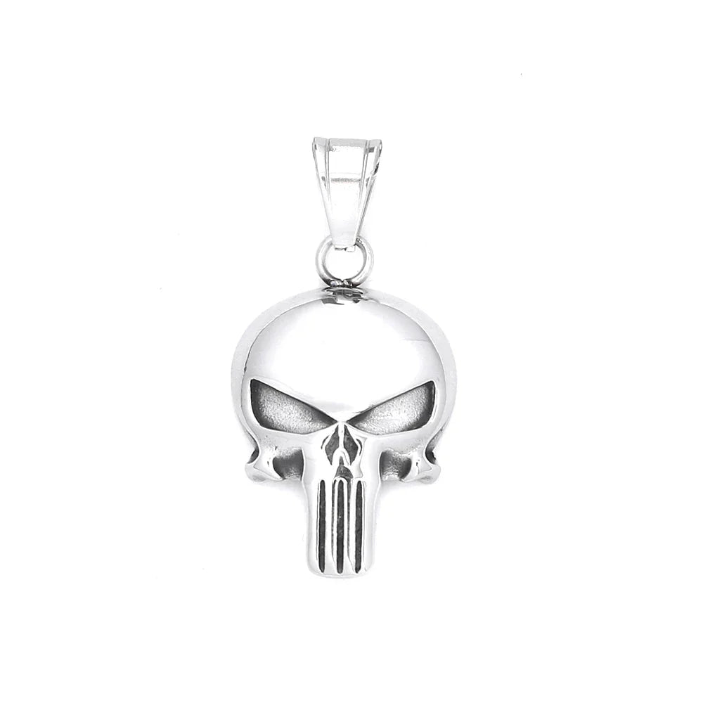 Stainless Steel Skull Pendant Necklaces Men Women Vintage Jewelry