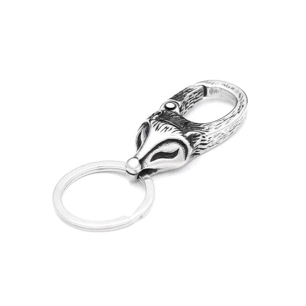 Vikings Dragon Head Key Chain Stainless Steel Nordic