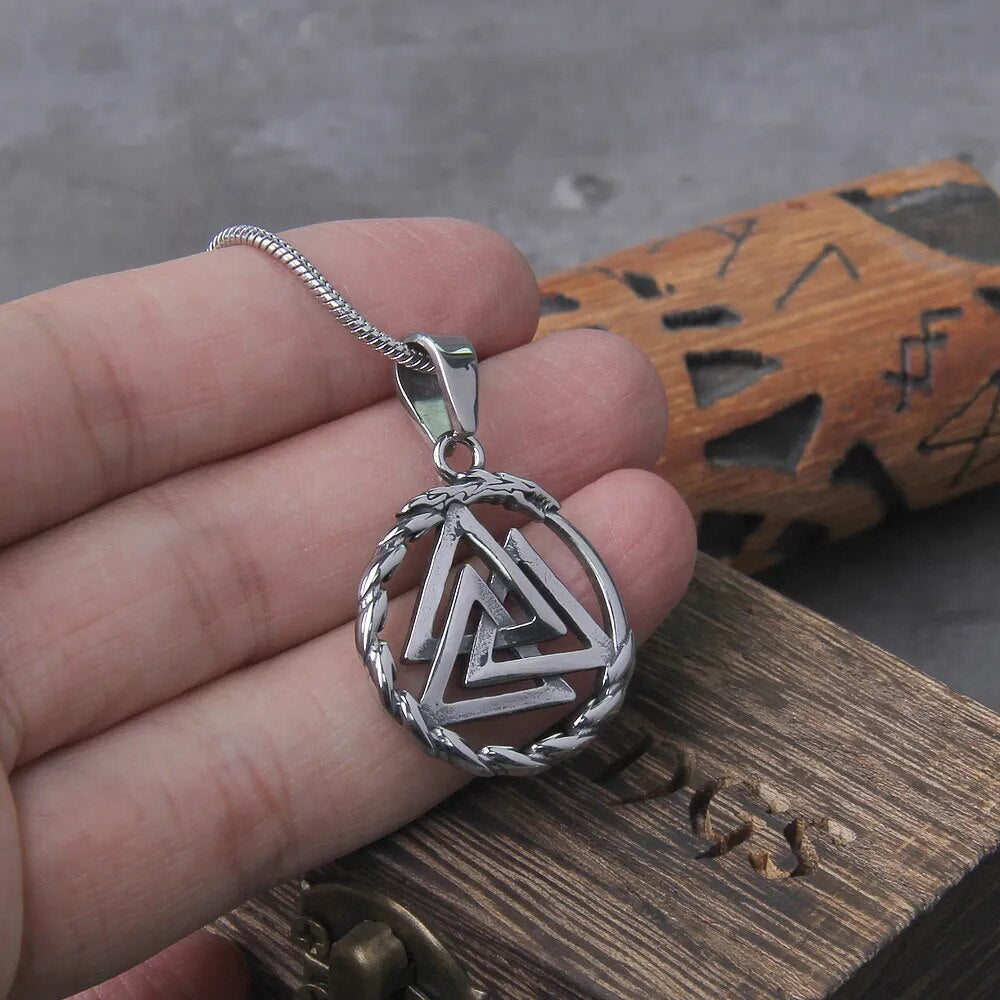 Ouroboros Stainless Steel Viking Necklace