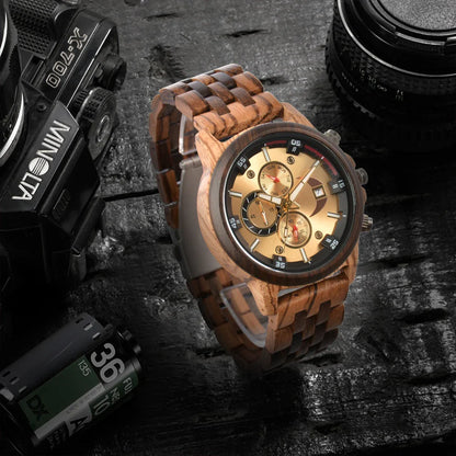 Wooden Luxury Sports Fashion Quartz Wooden Viking Watch