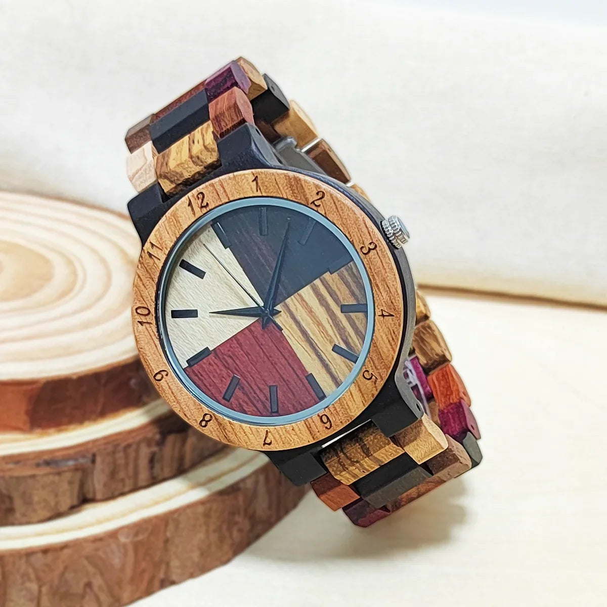 Cool Colorful Wooden Personalized Clock Timepieces Wood Viking Watch