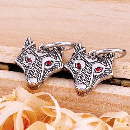 Vikings Wolf Drop Earrings Celtic Stainless Steel