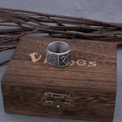 Viking High Quality Odin Rune Stainless Steel Viking Ring