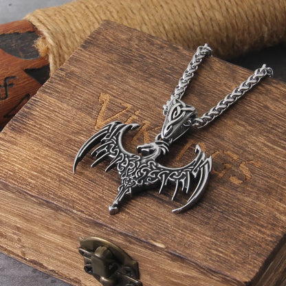 Gothic Punk Dragon Viking Necklace