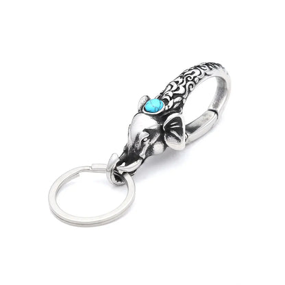 Vikings Dragon Head Key Chain Stainless Steel Nordic