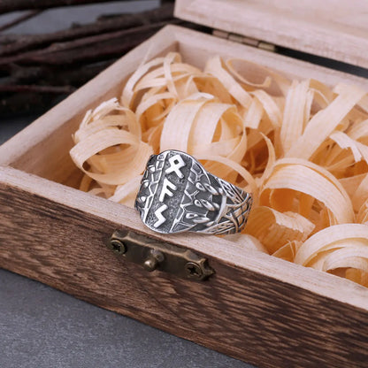 New Stainless Steel Virgin Odin Rune Ring