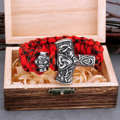 Scandinavian Viking Stainless Steel Thor's Hammer Men's Bracelet