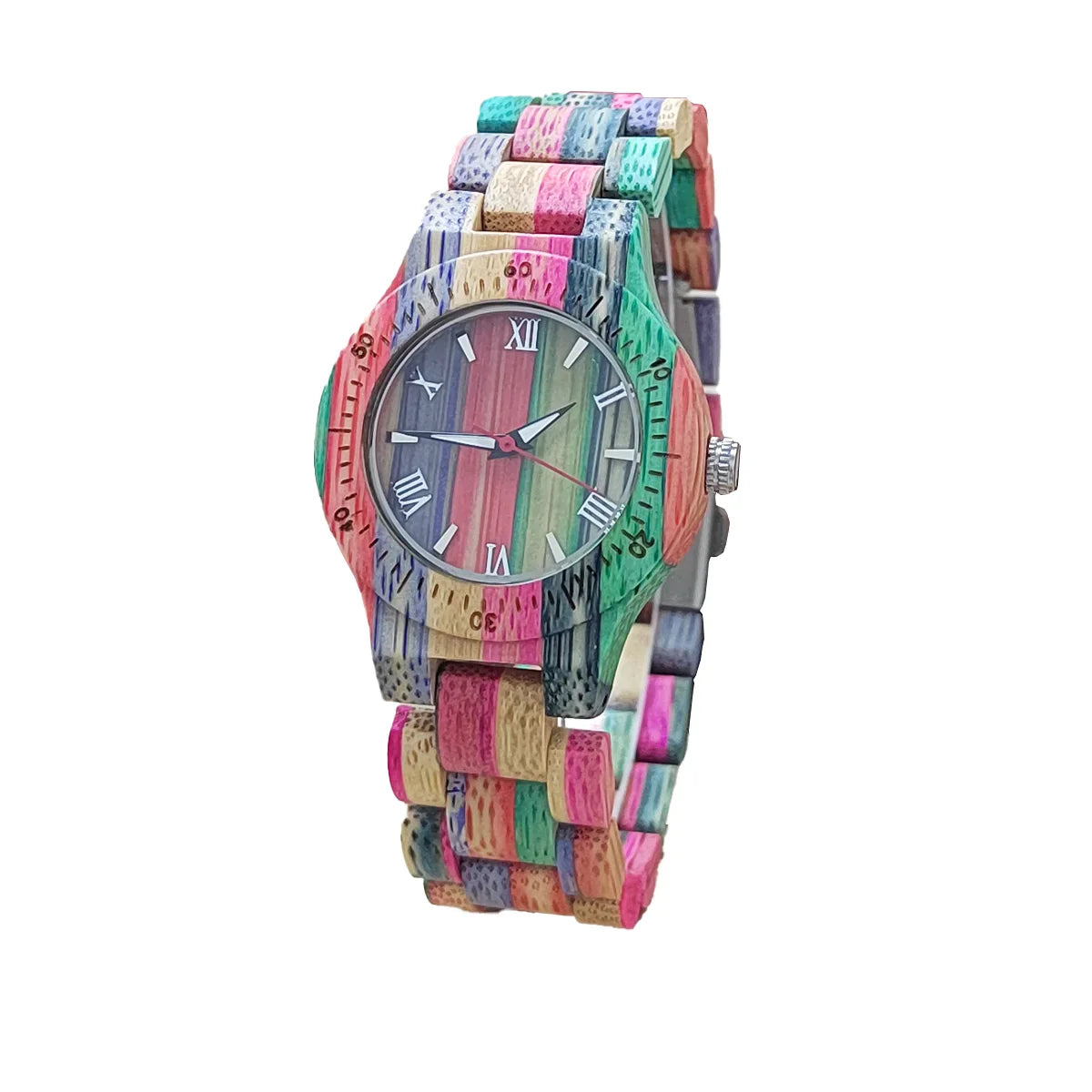 Women Watch Elegant Colorful Bamboo Wooden Viking Watch