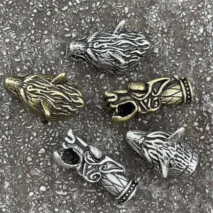 Viking Wolf Heads Beads