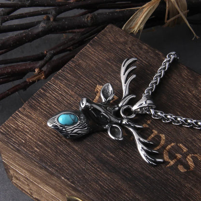 Fashion Animal Pendant Deer Viking Necklace