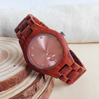 Women Fashion Quartz Wristwatches Wedding Day Anniversary Gift Wood Viking Watch