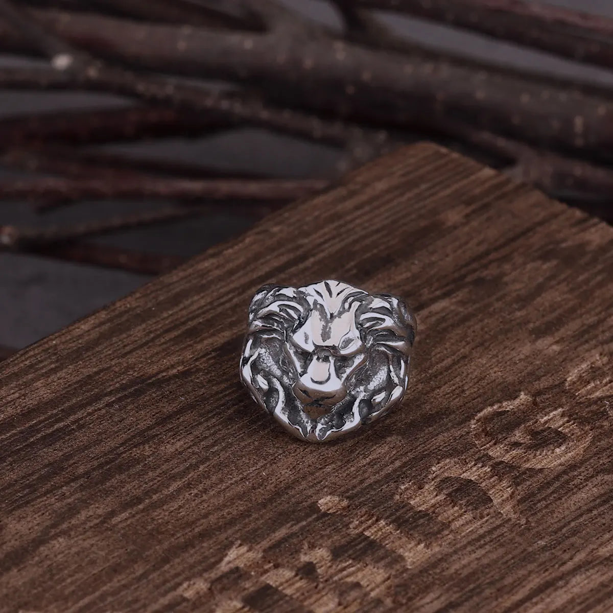 Domineering Lion Head Clip Viking Earrings