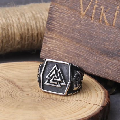 Icelandic Runes Celtics Knot Triple Viking Ring