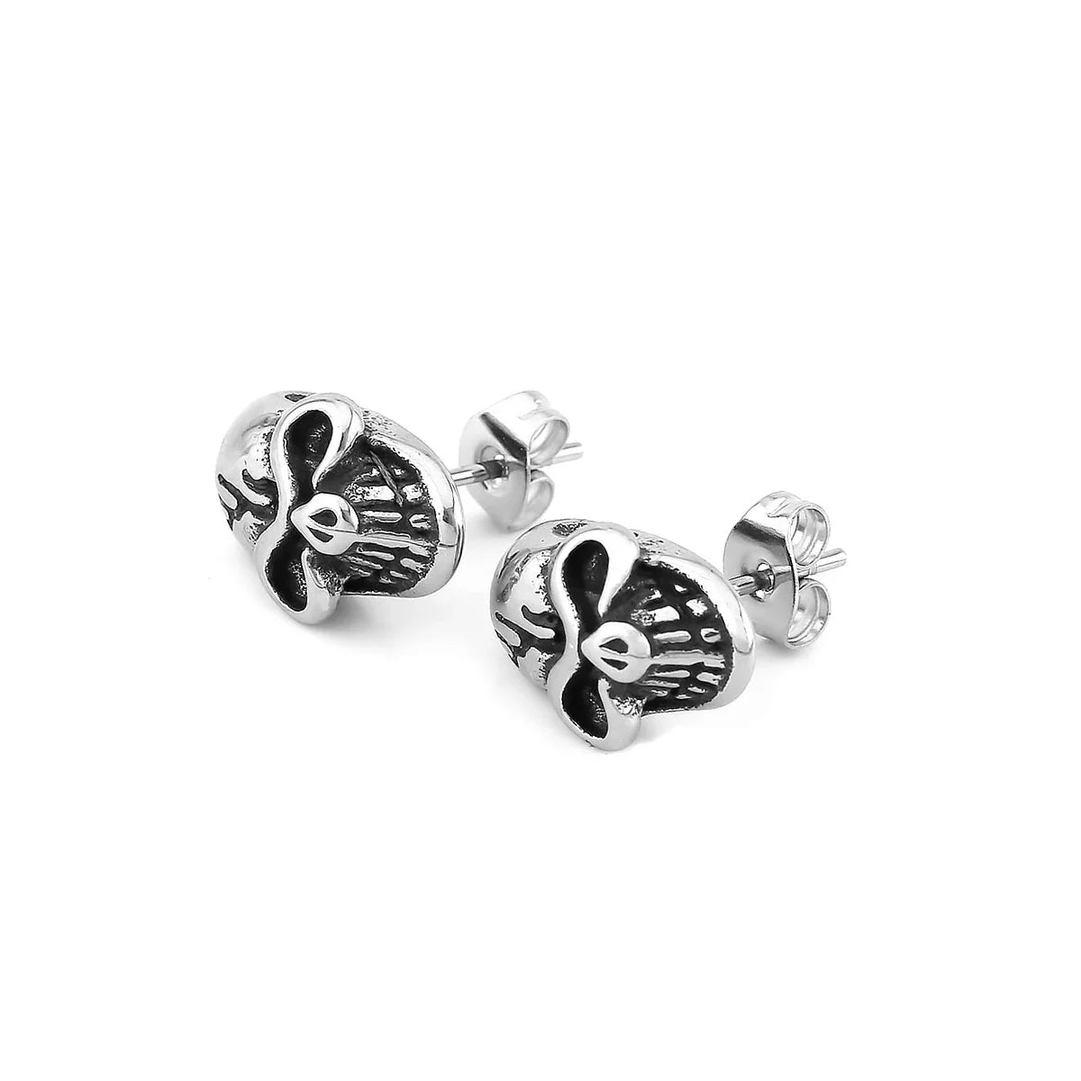 Punk Vintage Smile Skull Stud Viking Earrings