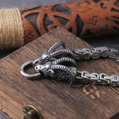 Goat Head Square-Link Chain Viking Necklaces