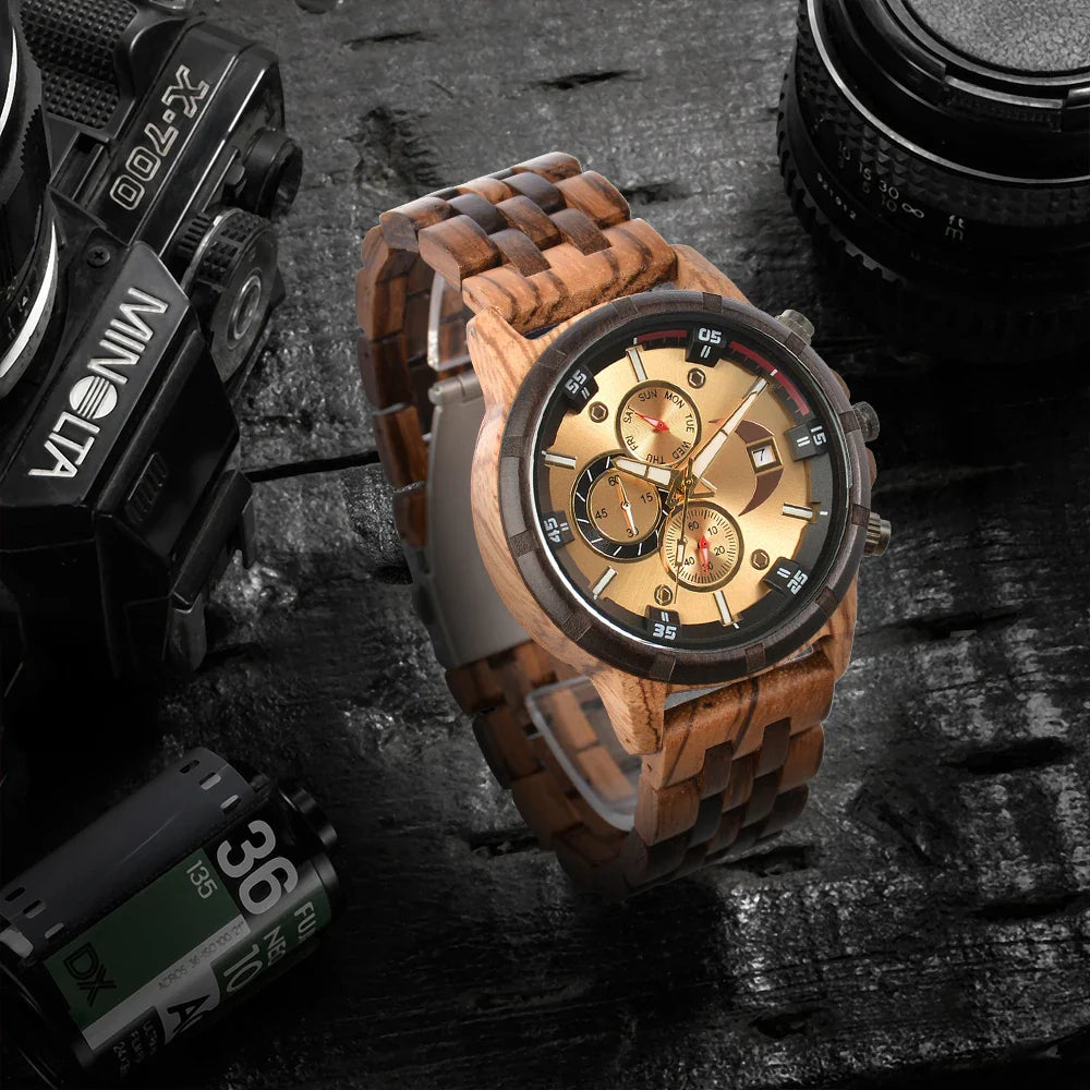 Wooden Luxury Sports Fashion Quartz Wooden Viking Watch