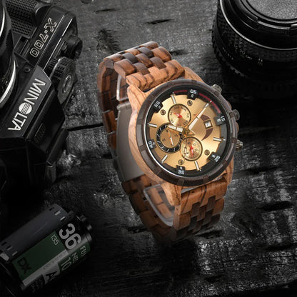 Wooden Luxury Sports Fashion Quartz Wooden Viking Watch