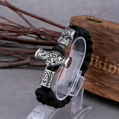 Scandinavian Thor's Hammer Viking Men's Bracelet